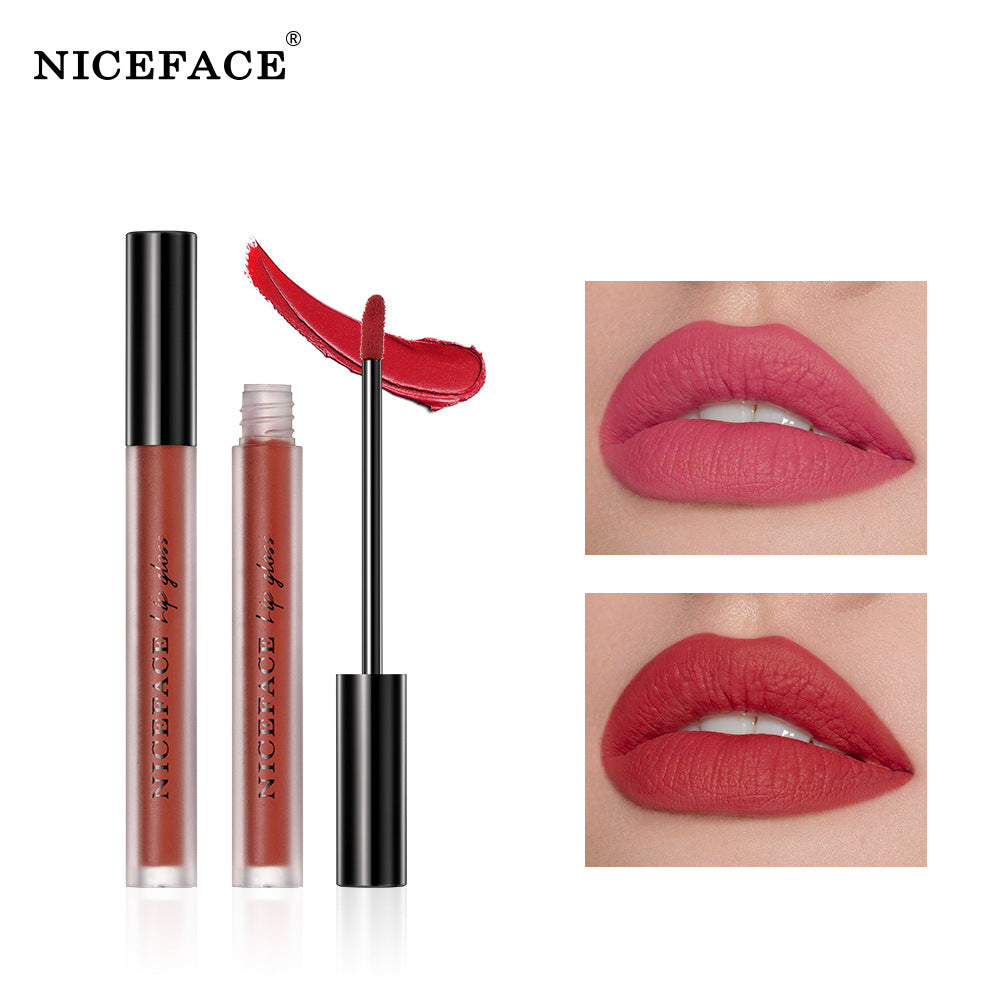 Niceface New Quality Lip Glaze Velvet Matte Lip Glaze Set Matte Non-stick Cup Holder Liquid Lipstick - V.I.P Digital Presence
