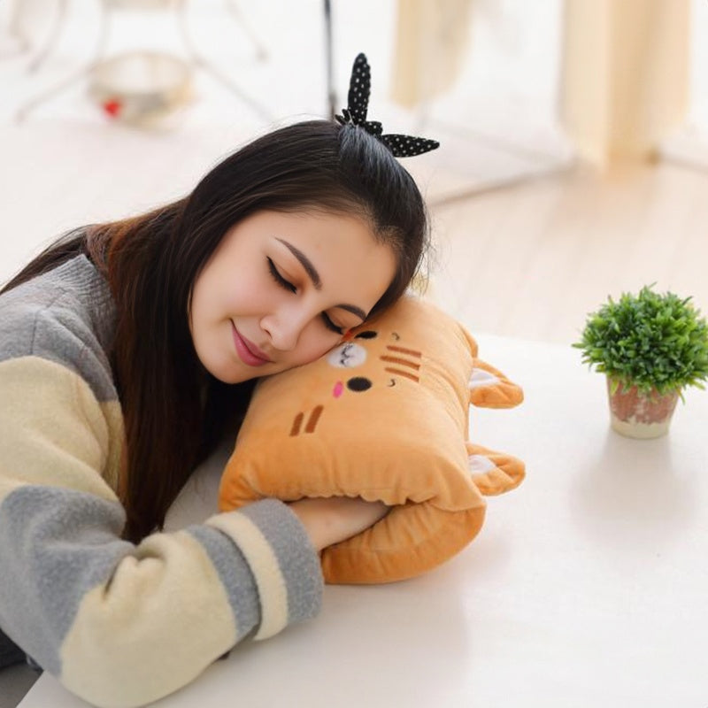 Animated nap pillow, warm hand cover, cylindrical cushion, creative hand warmer, girls' plush toy - V.I.P Digital Presence