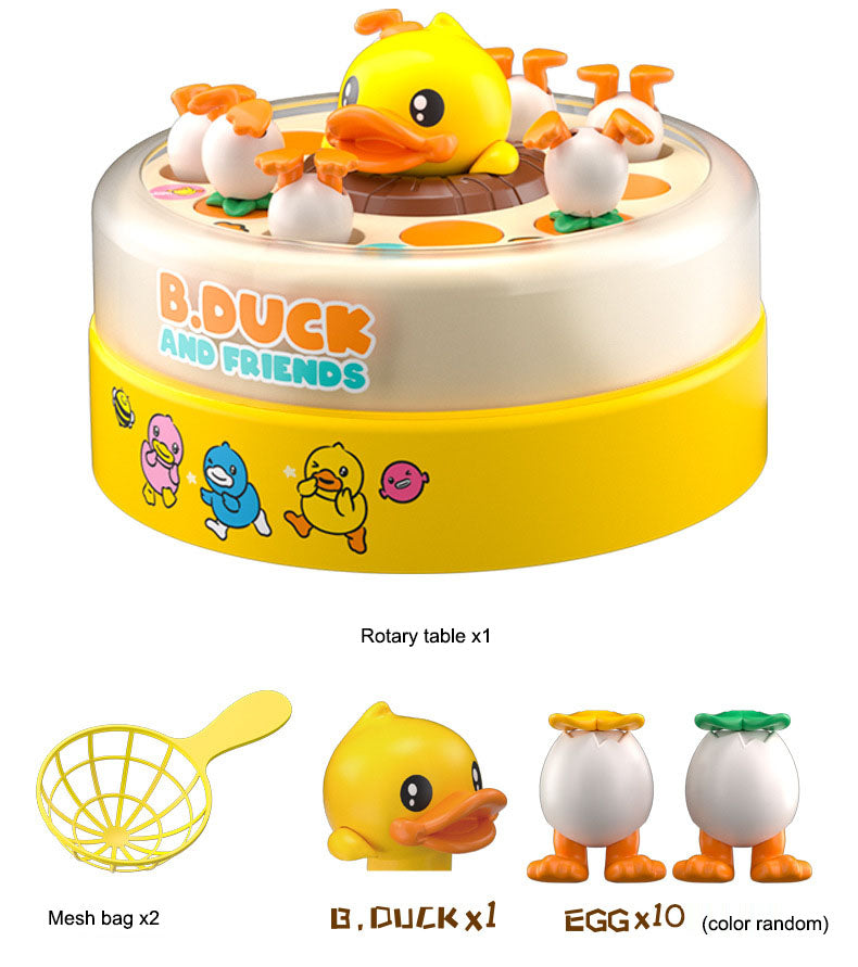 B. Duck Little Yellow Duck Focus Training Parent Child Interaction Baby Puzzle Bounce Fishing Disk Toy Gift