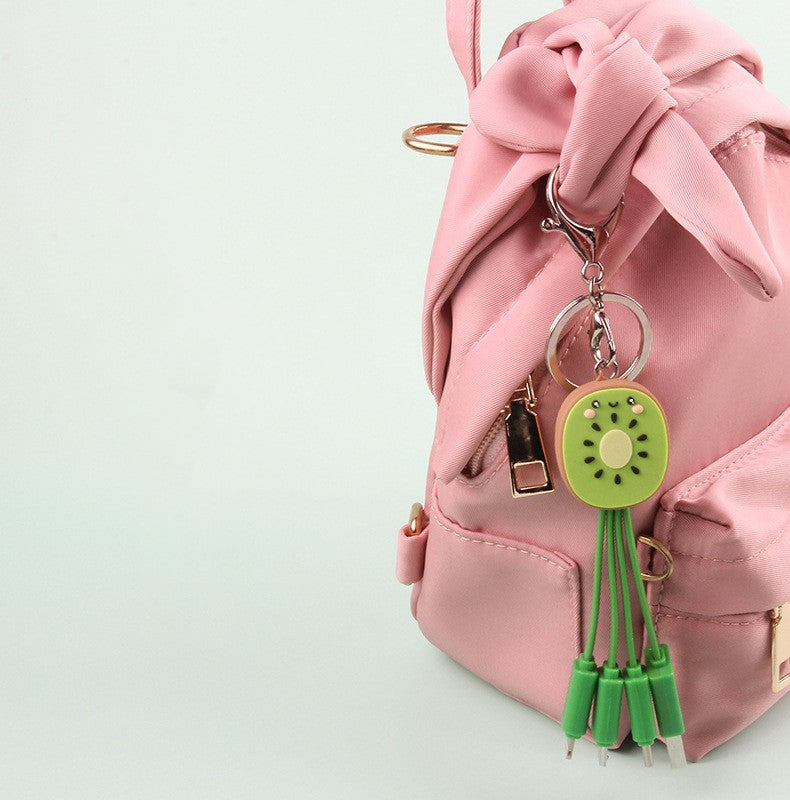 Kiwi Mobile Data Cable Healing Series Fruit Smile Keychain Universal Charging Cable 3-in-1 - V.I.P Digital Presence