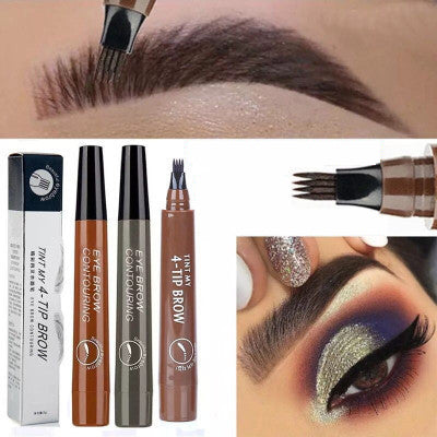 Four-Headed Bifurcated Eyebrow Pencil Simulation Wild Liquid Eyebrow Pencil Durable Waterproof Sweat-Proof And Easy To Color - V.I.P Digital Presence