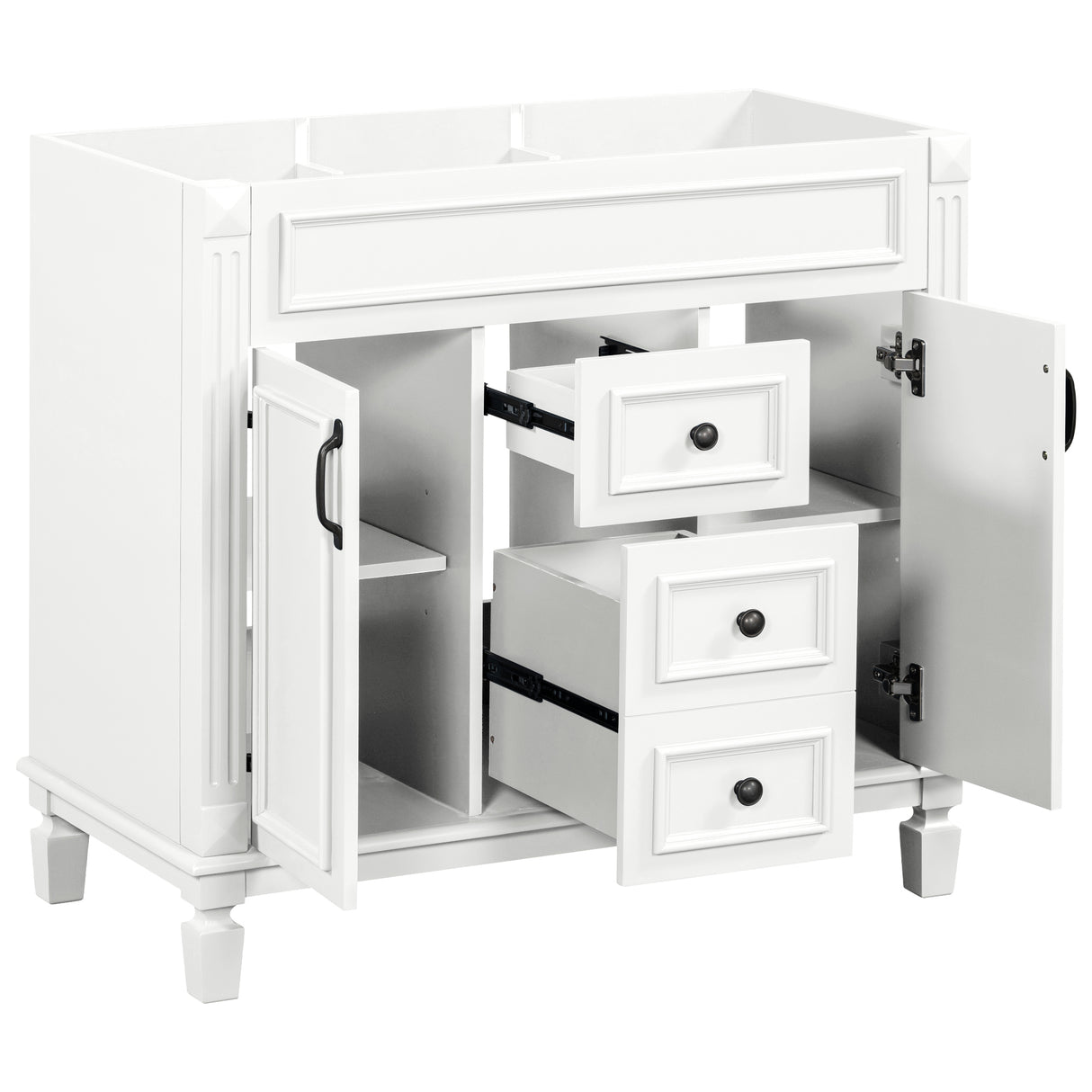 36'' Bathroom Vanity without Top Sink Cabinet only Modern Bathroom Storage Cabinet with 2 Soft Closing Doors and 2 Drawers - V.I.P Digital Presence