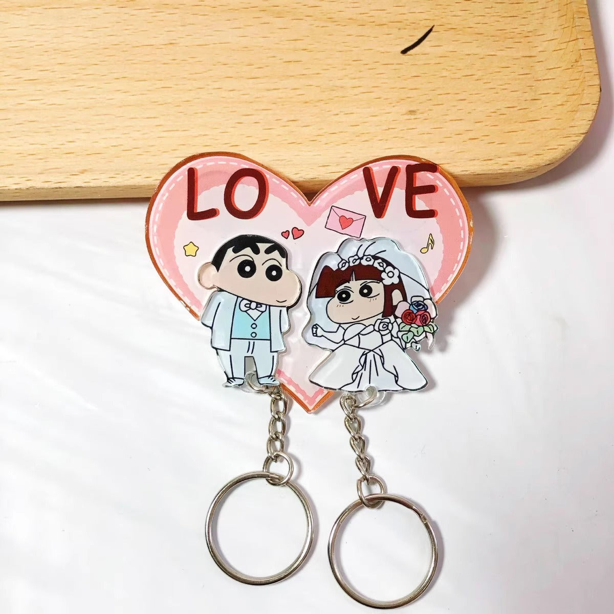 Crayon Shin chan couple keychain refrigerator sticker Simpson family flying house travel notes mobile castle couple pendant - V.I.P Digital Presence