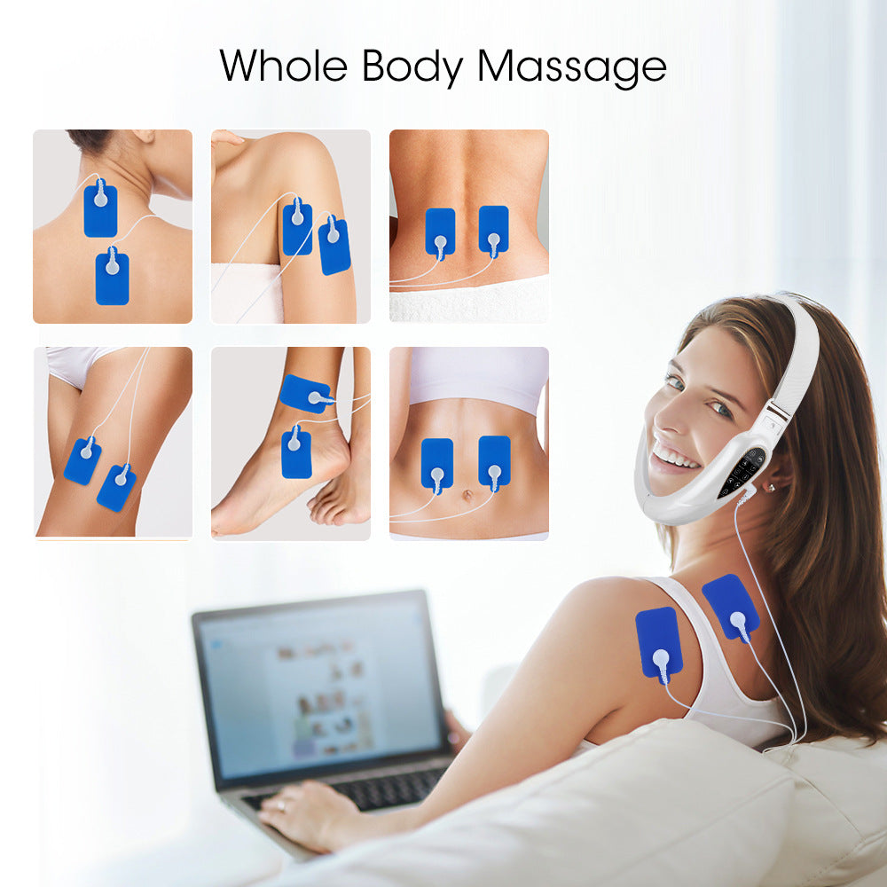 Remote Control Micro Current Color Light Face Slimmer With Five Modes Patch Pulse Massager EMS Tight Lift V-Face Instrument - V.I.P Digital Presence