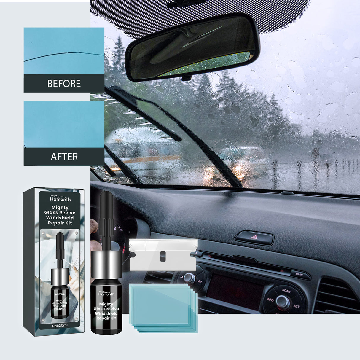 Windshield Repair Kit Automotive Windshield Cracks Broken Repair Special Adhesive Solution - V.I.P Digital Presence