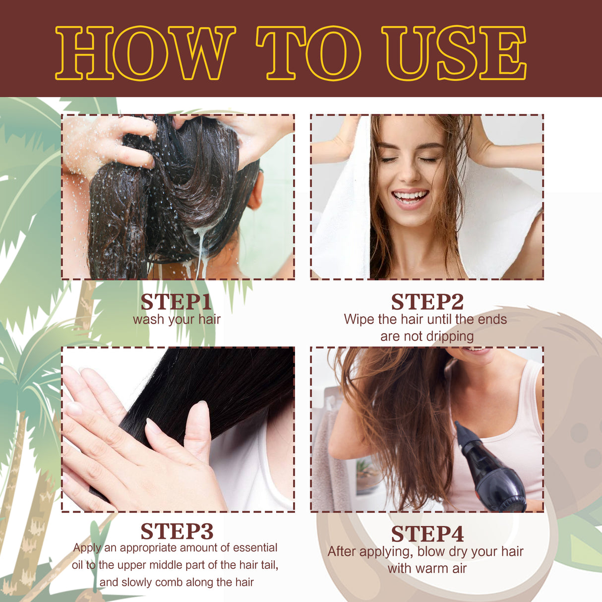 Coconut Hair Essential Oil, Moisturizes Tightens And Strengthens Hair Scalp Massage Essential Oil - V.I.P Digital Presence