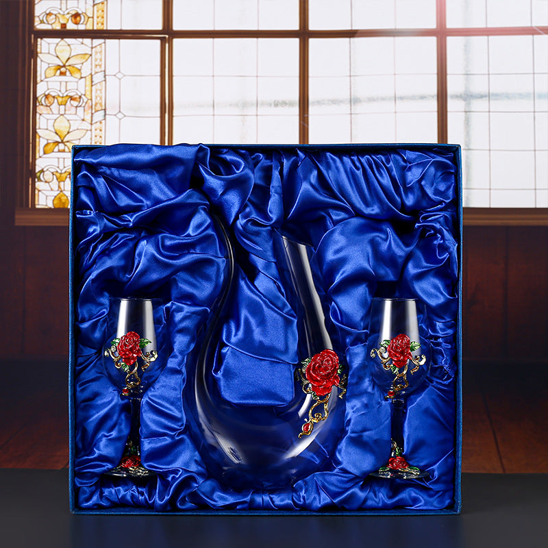 Household enamel crystal glass red wine glass goblet decanter - V.I.P Digital Presence