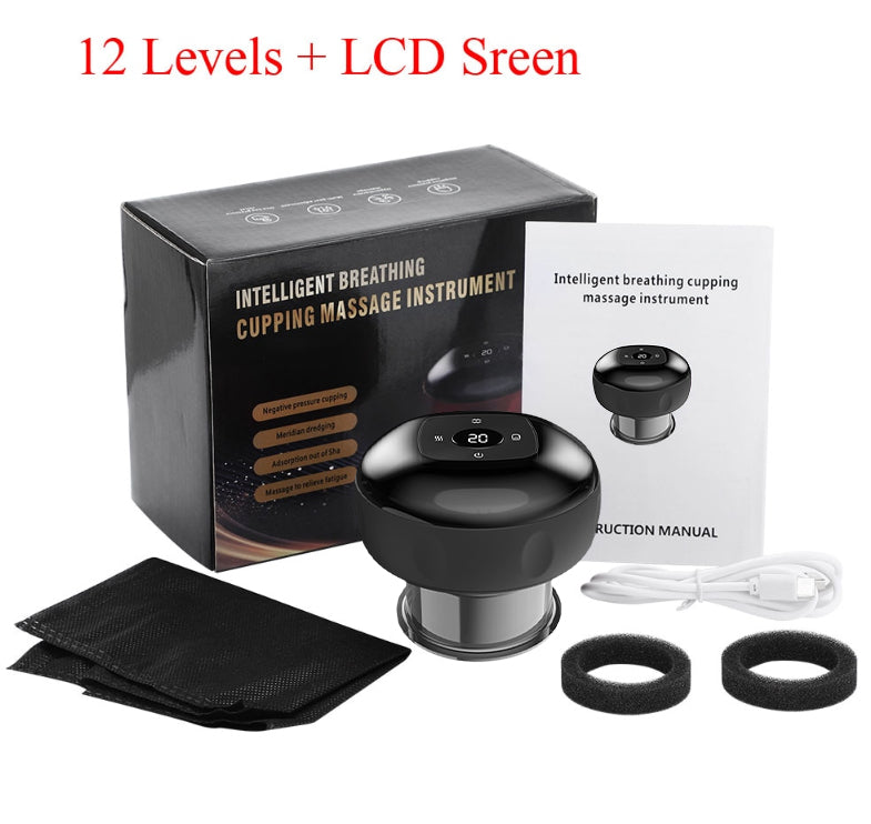 Electric Cupping Massager Scraping and Cupping Therapy Red Light Heating Vibration Pressotherapy Rechargeable Pain Relief - V.I.P Digital Presence