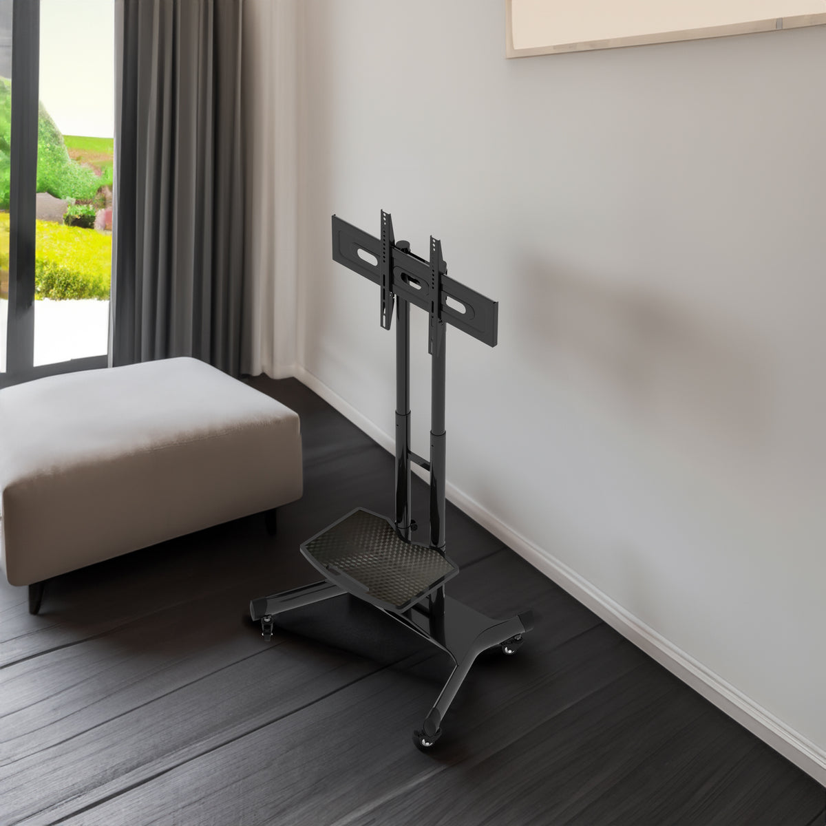 FANCO Universal Rotating TV Stand, suitable for 32-80 inch TVs, adjustable tilt height, maximum VESA 600x400mm (black) - V.I.P Digital Presence