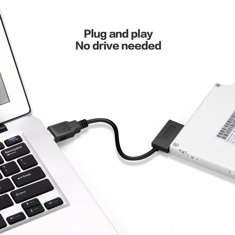 Notebook optical drive cable SATA to USB adapter cable 6+7P SATA to USB 2.0 easy drive cable adapter box - V.I.P Digital Presence