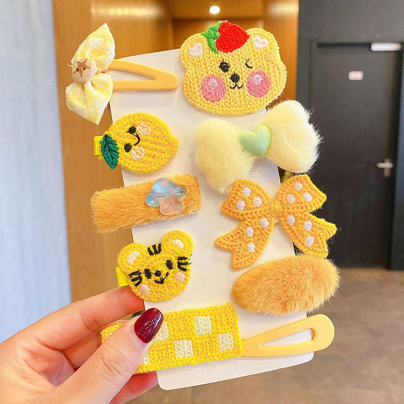 Milk Coffee Color Children's Plush Hairpin Net Red Bangs Side Hair Clip Autumn And Winter Lovely Japanese Clip - V.I.P Digital Presence