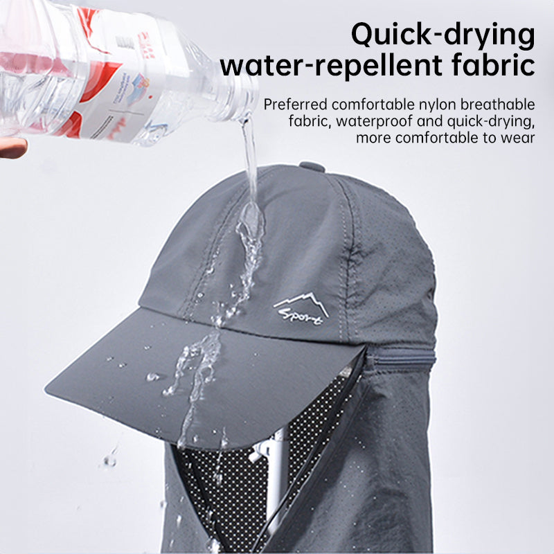 1pc Summer Baseball Cap with Detachable 360° Neck Sun Flap. For men, hiking, fishing, outdoor. - V.I.P Digital Presence
