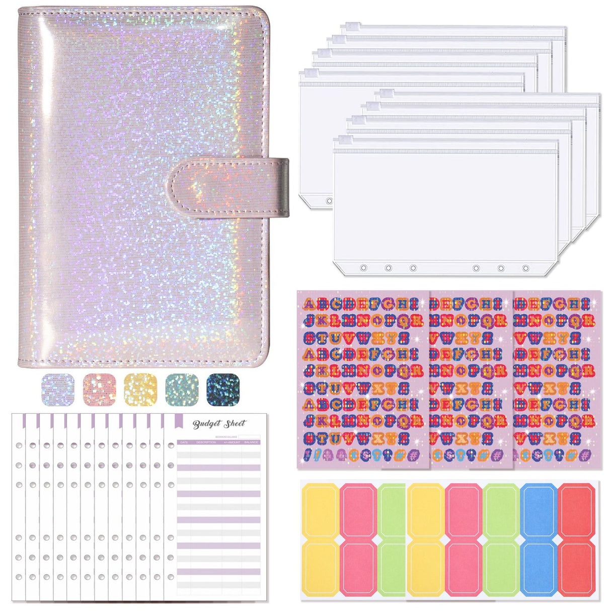 A6 Loose-Leaf Binder Budget Book Macaron Notebook Leather PU Loose-Leaf Book Cash Budget Handbook - V.I.P Digital Presence