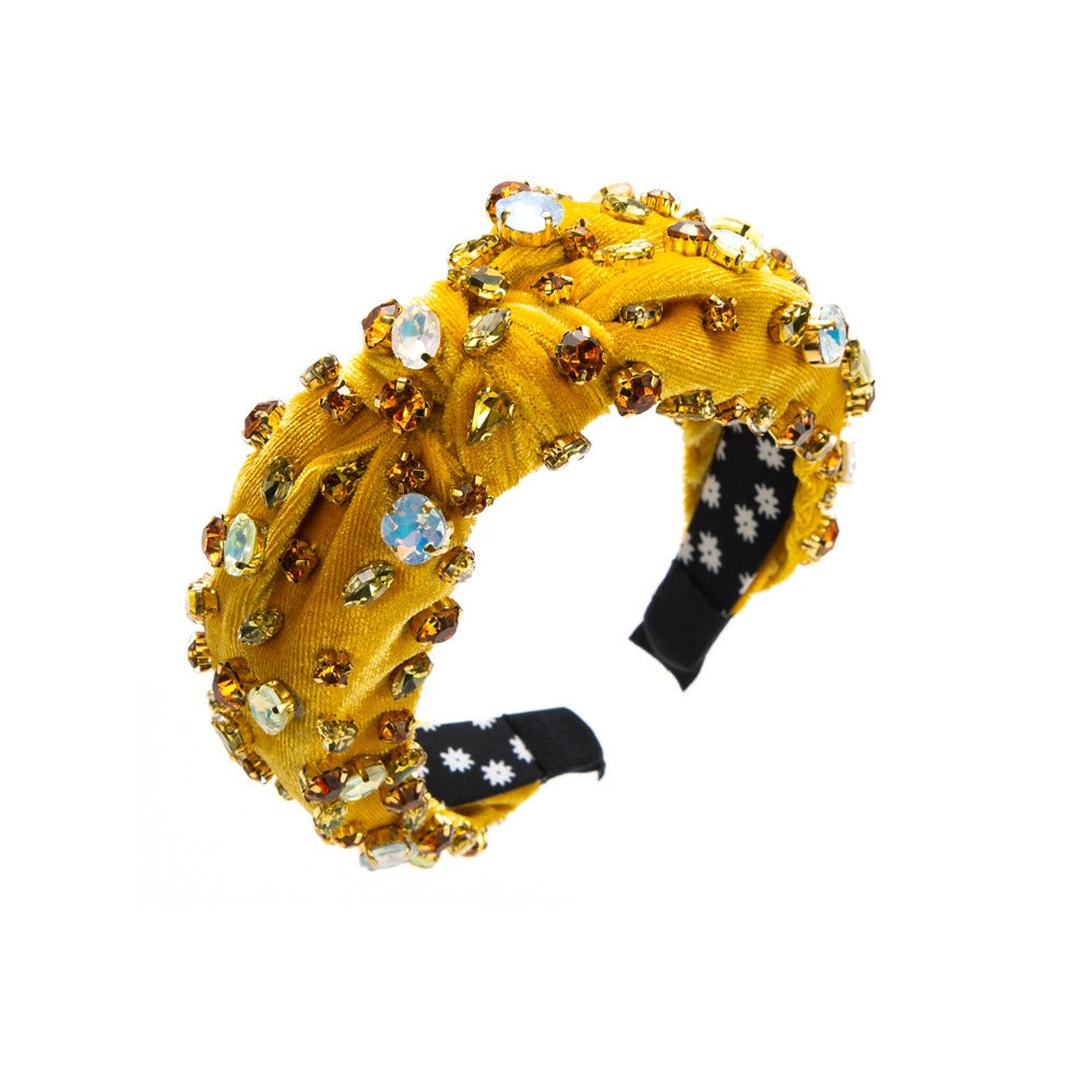 Velvet fabric knotted hair hoop full of starry colored drill bit hoop - V.I.P Digital Presence