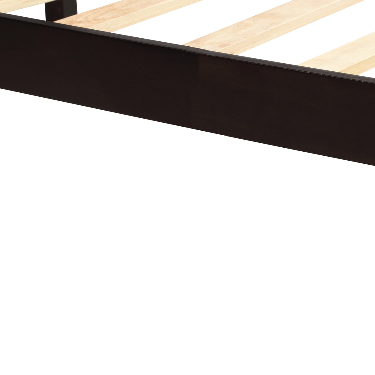 Platform Bed Frame with Headboard, Wood Slat Support No Box Spring Needed Queen Espresso