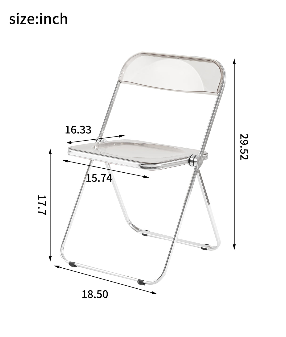 Transparent chair, stackable folding chair, PC plastic living room chair, chrome frame foldable acrylic chair, O-Clear - V.I.P Digital Presence