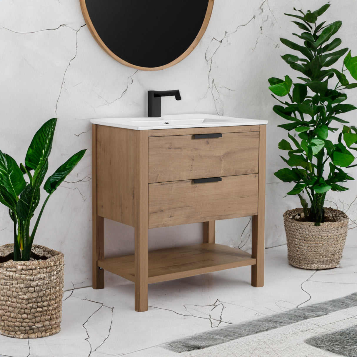 30 Inch Bathroom Vanity Plywood With 2 Drawers-BVB01030IMO-BL9075B - V.I.P Digital Presence