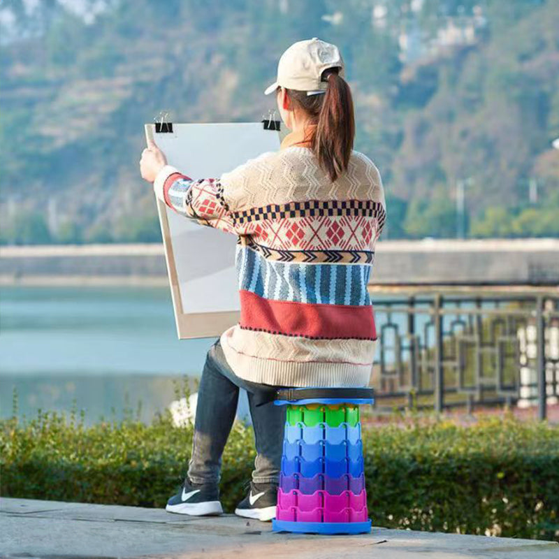 400lbs Capacity Heavy - Duty Folding Stool. Collapsible, Telescoping, Portable. Ideal for Camping & Fishing. - V.I.P Digital Presence