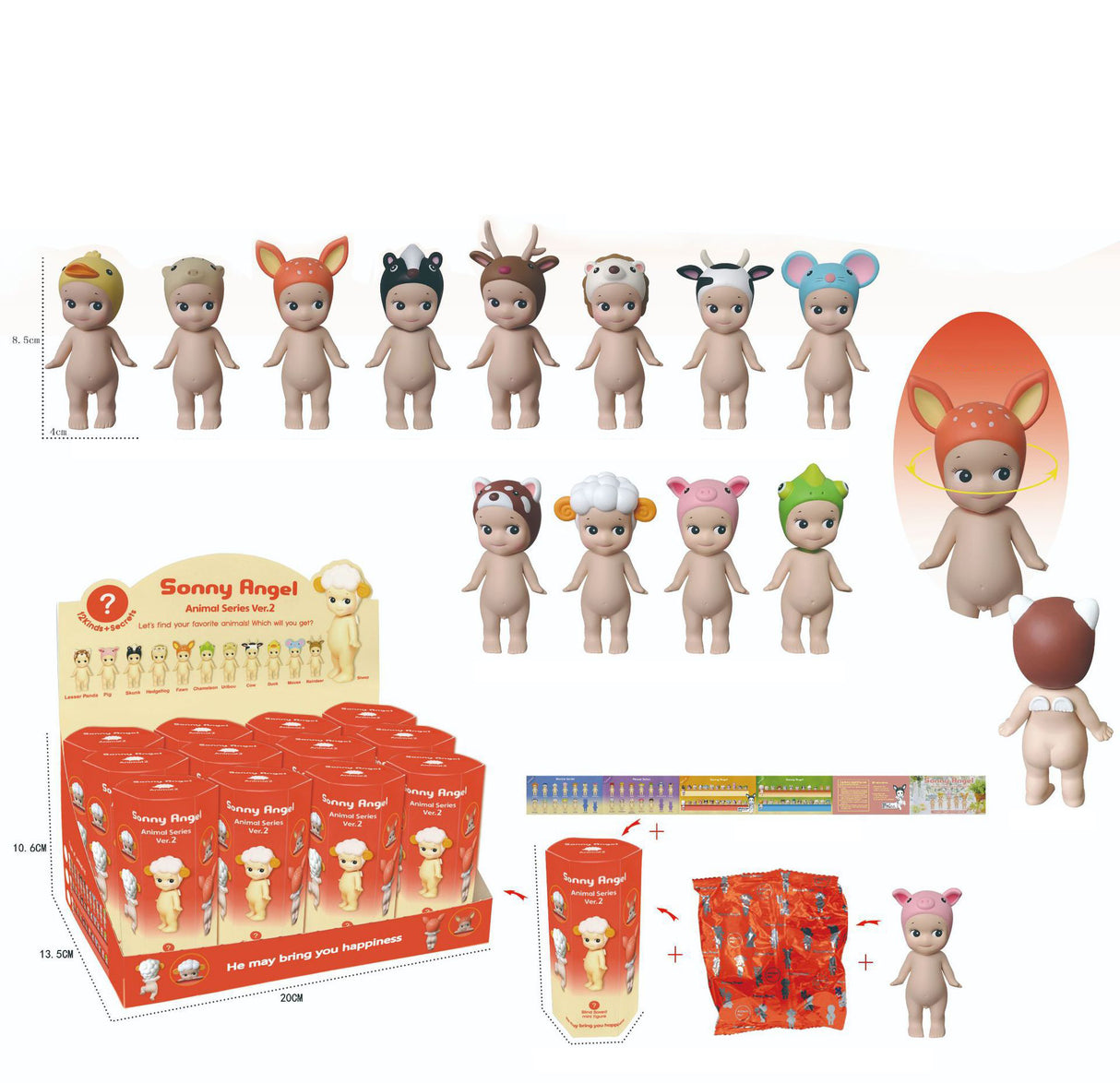 Party Angel Cheek Blind Box Car Ornament Mobile phone Decoration Handmade Anime Doll Finished End Box - V.I.P Digital Presence