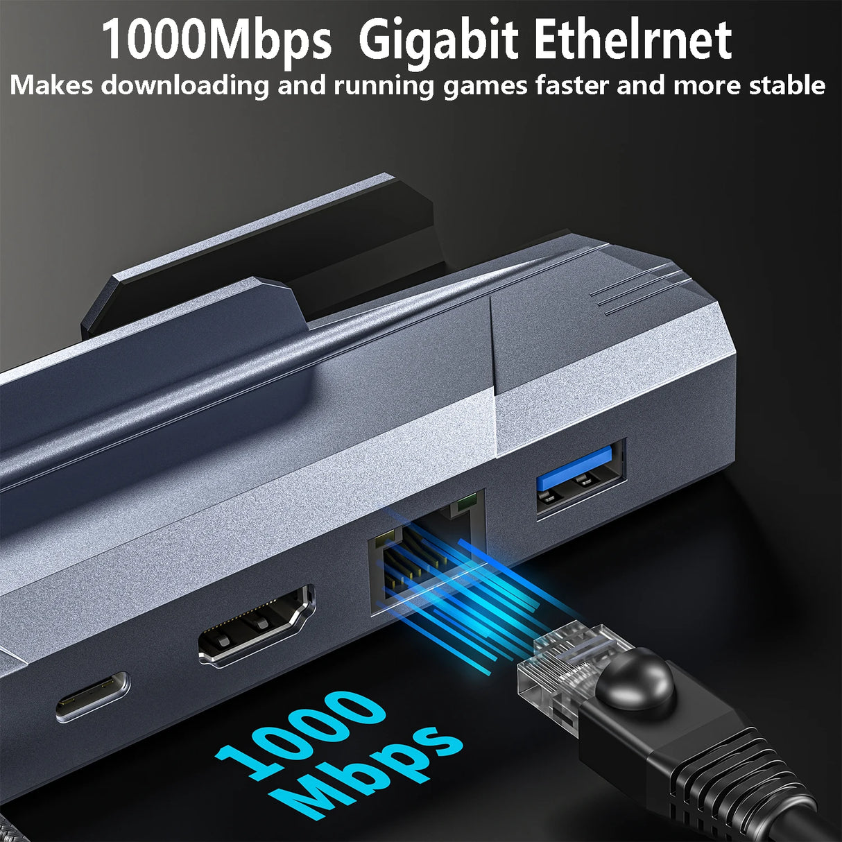 Steam Deck Dock 6 in 1 Steam Deck Rog Ally Docking Station Stand Accessories 3*USB 3.0 HDMI 4K@60Hz Gigabit Ethernet PD 100W Hub - V.I.P Digital Presence