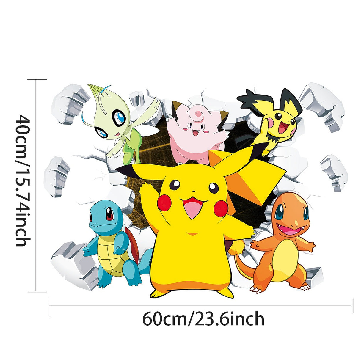 Cartoon anime children's room decoration wall sticker self-adhesive 3D Pikachu Digimon PVC sticker poster wall decoration - V.I.P Digital Presence