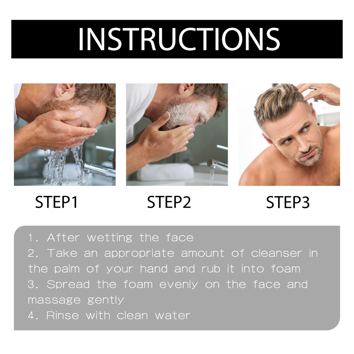 Men's Amino Acid Oil Control Face Wash, Deep Clean Acne Print Delicate Pores Whitening Brightening Skin - V.I.P Digital Presence