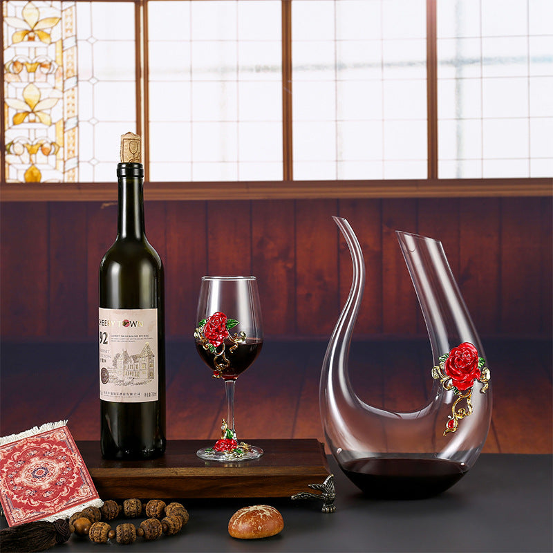 Household enamel crystal glass red wine glass goblet decanter - V.I.P Digital Presence