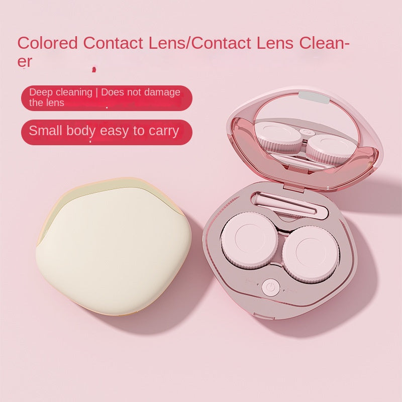 Ultrasonic cleaner, electric portable contact lens, contact lens, replaceable cleaning compartment - V.I.P Digital Presence