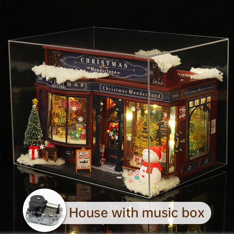 DIY Wooden Merry Christmas Wonderland Dollhouses Miniature Kits With LED Light Home Decoration For Adult Xmas Handmade Gifts - V.I.P Digital Presence