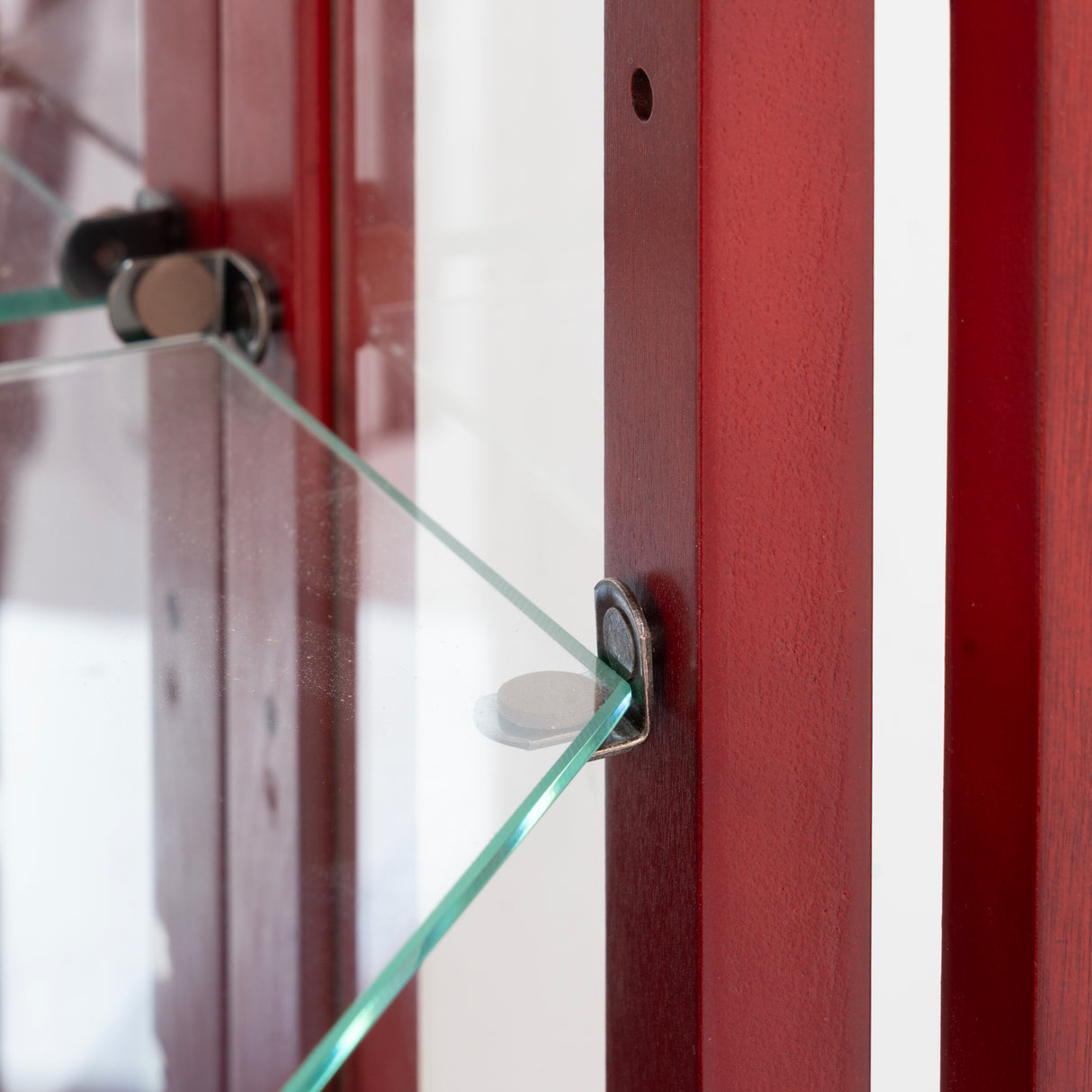 Corner Curio cabinet with illuminated glass display stand and tempered glass door, with adjustable bracket and light bulb - V.I.P Digital Presence