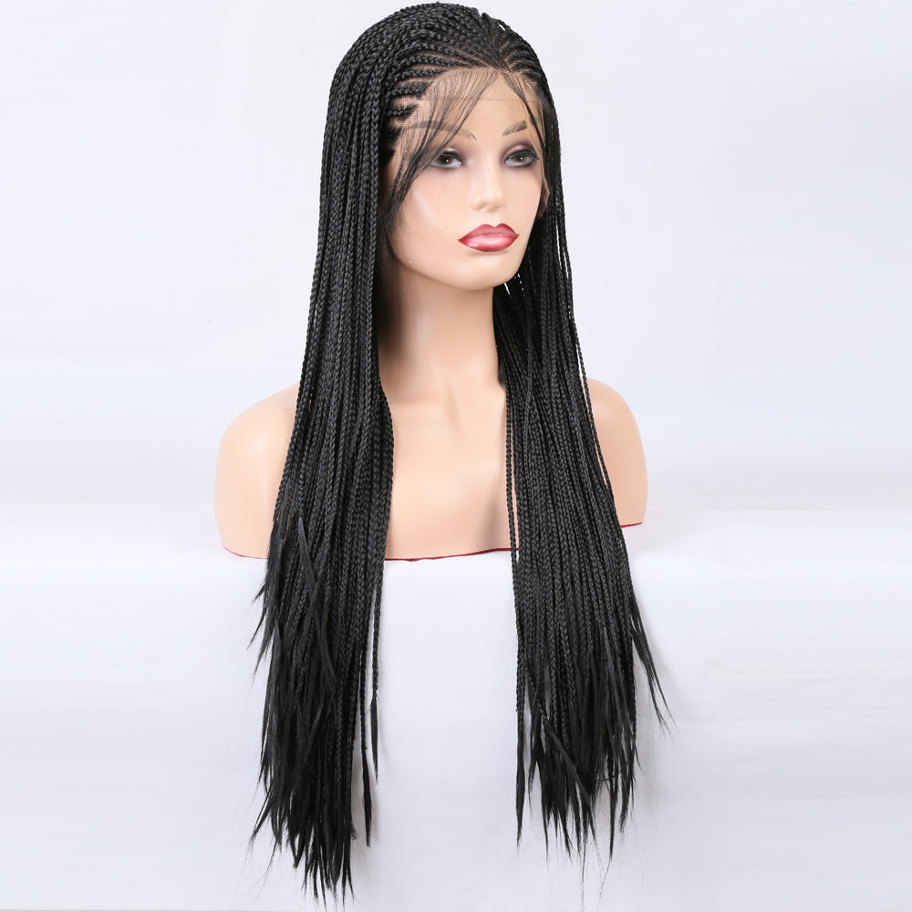 Lace Front Wig Braided Wigs Braiding Hair For Black Women Long Cosplay Synthetic Box Braid Wig - V.I.P Digital Presence