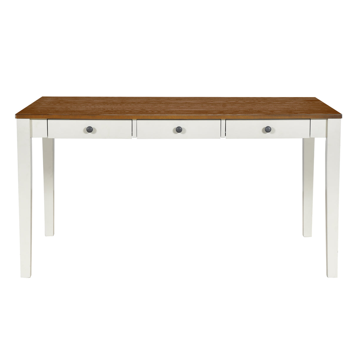 TOPMAX Mid-Century 6-Piece Wood Dining Table Set, Kitchen Table Set with Drawer Upholstered Chairs and Bench Butter Milk