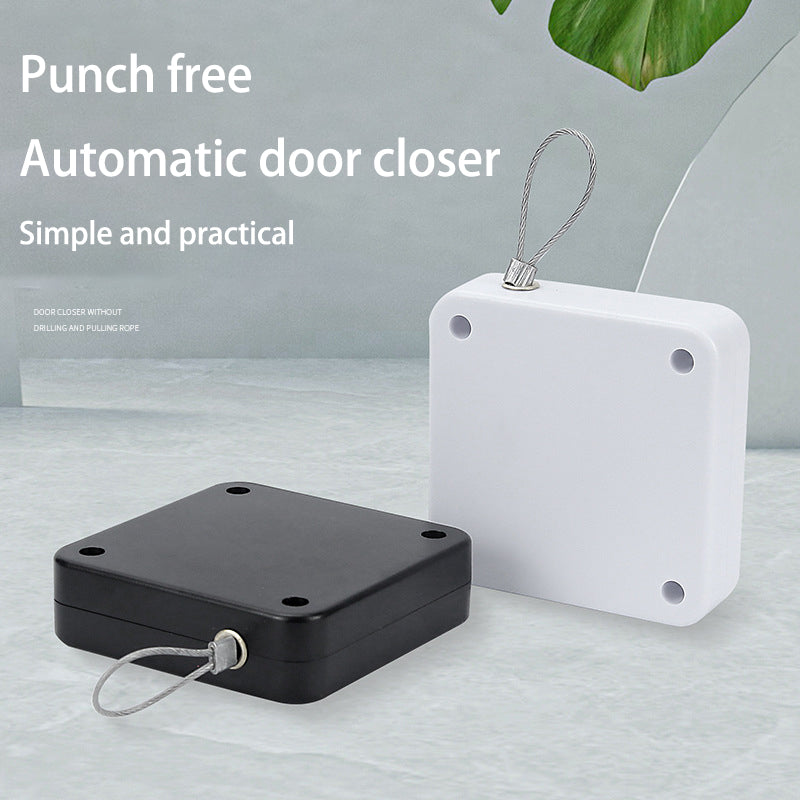 Punch Free Door Closer Household Simple Buffered Door Closer Pull Rope Closed Sliding Door Mute Automatic Door Closer - V.I.P Digital Presence