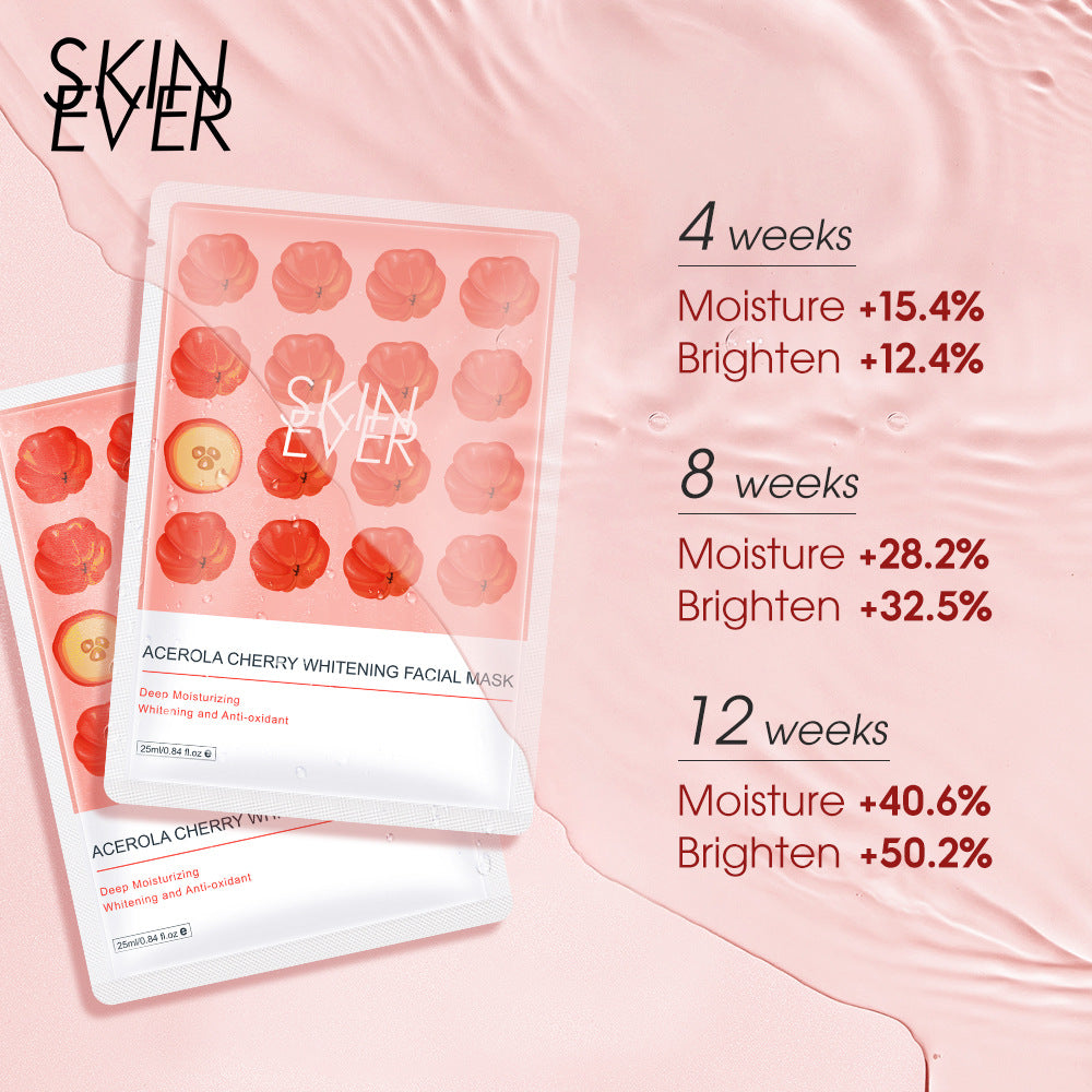 SKIN EVER Acerola Cherry Mask Pack Box of 7 Pieces Hydrating Moisturizing Nourishes Bright Skin SK035Z - V.I.P Digital Presence