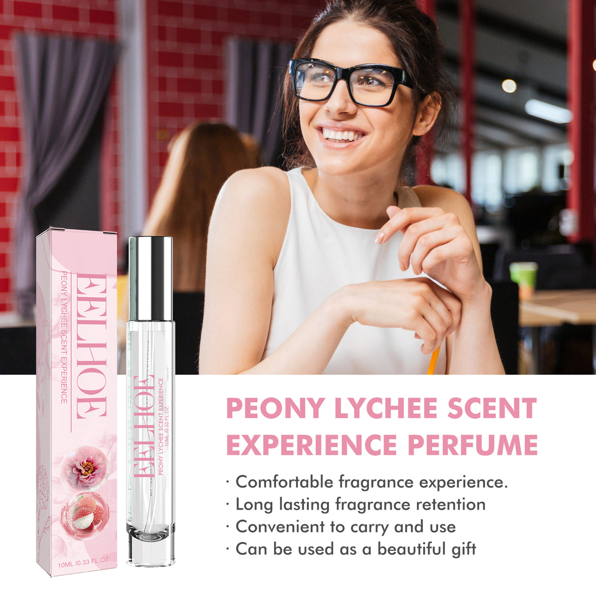 Peony Lychee Scent Experience Perfume, Natural Fresh Lasting Fragrance Atmosphere Portable Niche Perfume - V.I.P Digital Presence