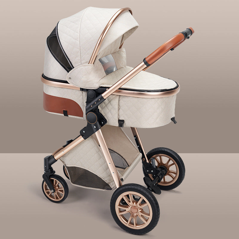 High landscape baby stroller that can sit or lie down lightweight folding two-way shock-absorbing newborn baby stroller - V.I.P Digital Presence