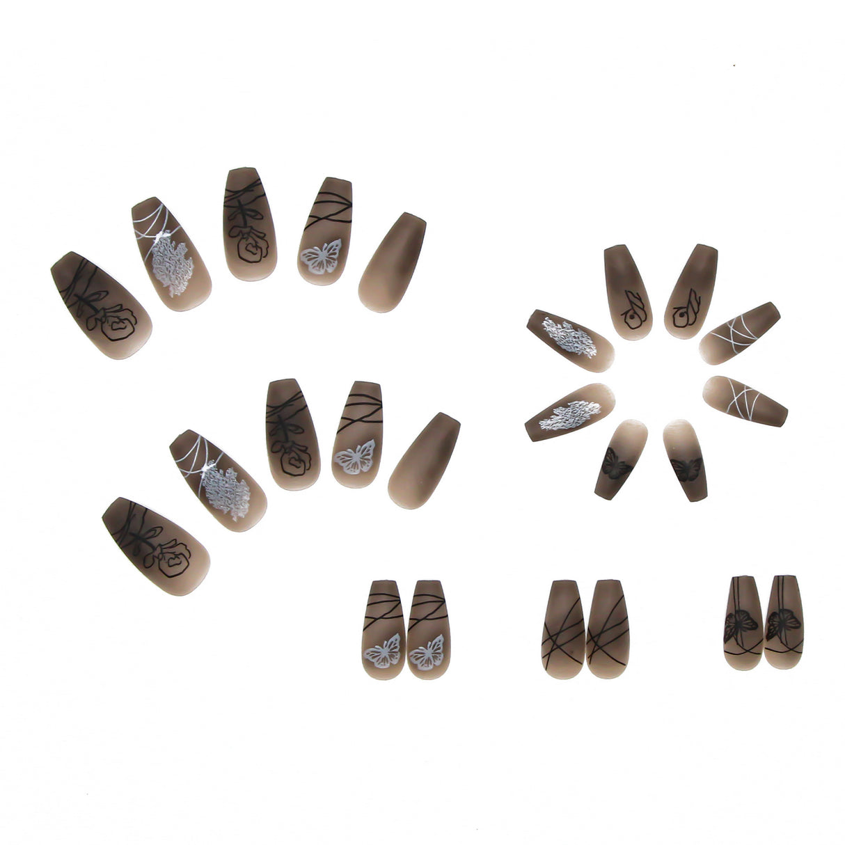 Dark Butterfly Long Ballet Nail Manicure Nail Pieces Personalized Wearing A Removable Nail - V.I.P Digital Presence