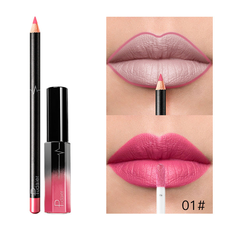 Pudaier 36 Color Matte Lip Gloss Lip Liner Matte Matte Lip Glaze Lipstick Pencil - V.I.P Digital Presence