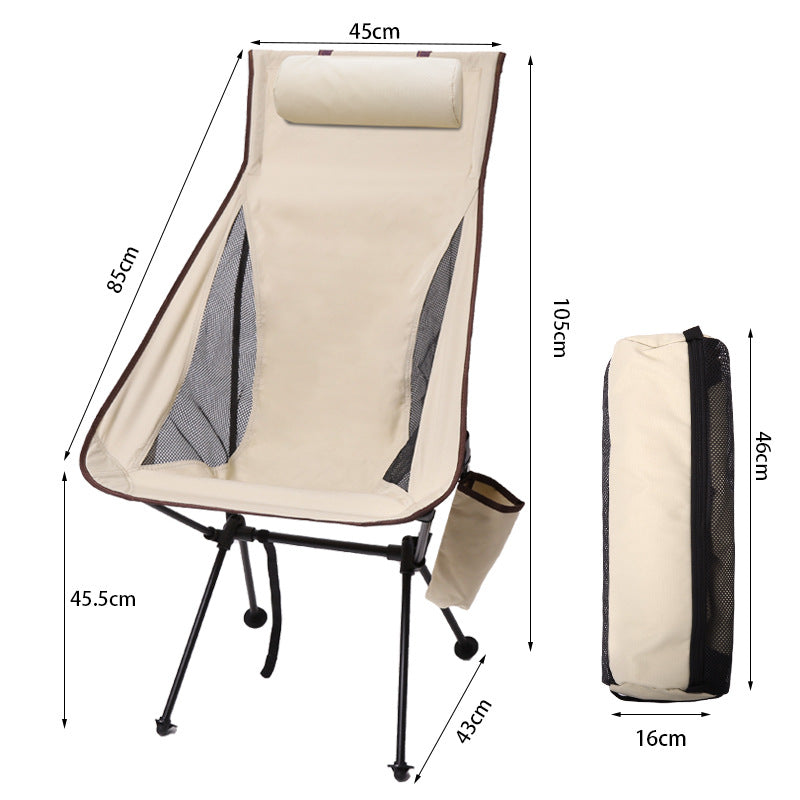 Folding camping chair with headrest. Lightweight, aluminum alloy, for travel and fishing. Outdoor furniture. - V.I.P Digital Presence