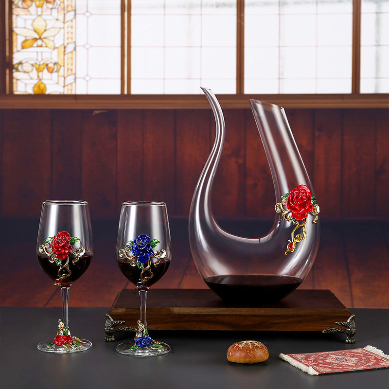 Household enamel crystal glass red wine glass goblet decanter - V.I.P Digital Presence