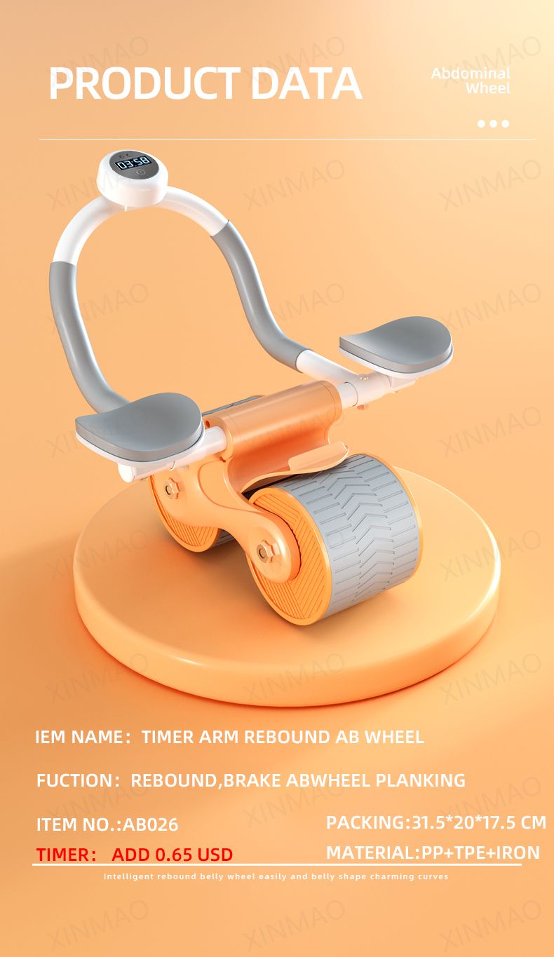 New Design Indoor Home Exercise Flat Elbow Supporter 2 Wheel Ab Trainer Automatic Rebound Abdominal Wheel Roller - V.I.P Digital Presence