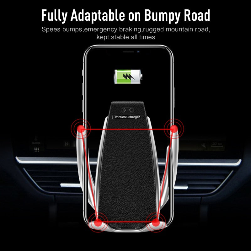 Automatic Clamping Wireless Car Charger Air Vent Phone Holder 360 Degree Rotation USB Charging Mount Bracket - V.I.P Digital Presence