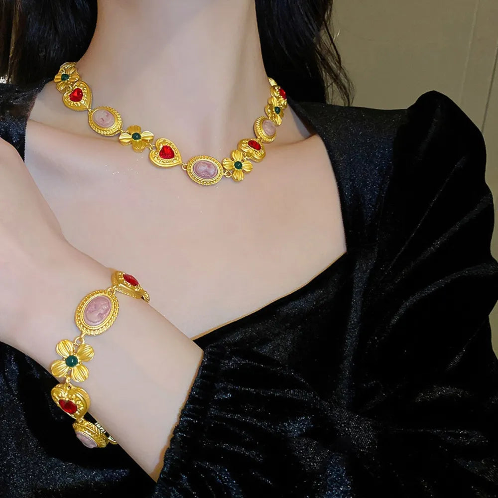 Copper Inlaid Rhinestone Vintage Bracelet - V.I.P Digital Presence