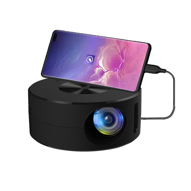 Miniproyector portátil para el hogar YT200, ideal para niños pequeños, con proyección en teléfonos móviles.