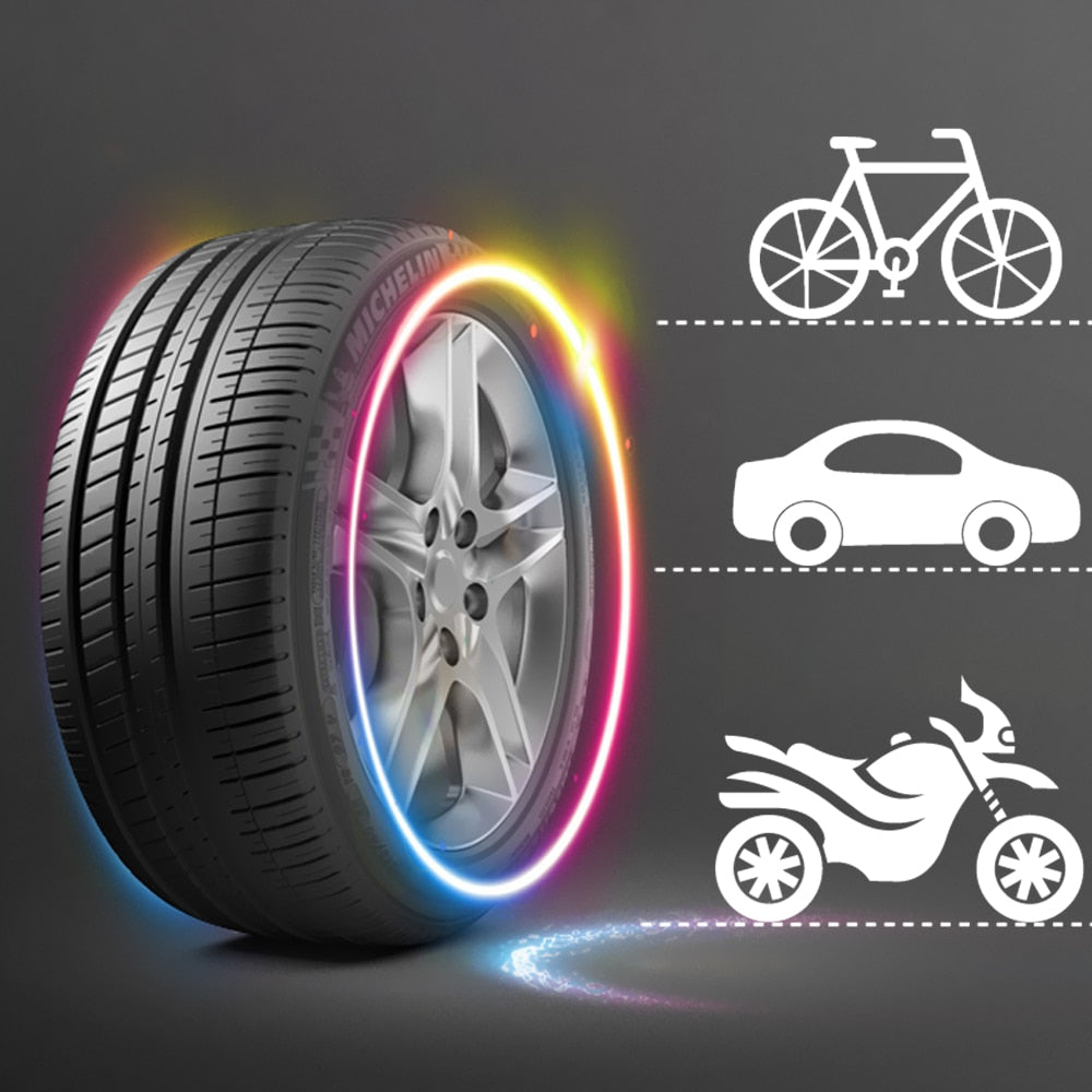FORAUTO 2PCS Car Wheel LED Light Motocycle Bike Light Tire Valve Cap Decorative Lantern Tire Valve Cap Flash Spoke Neon Lamp - V.I.P Digital Presence