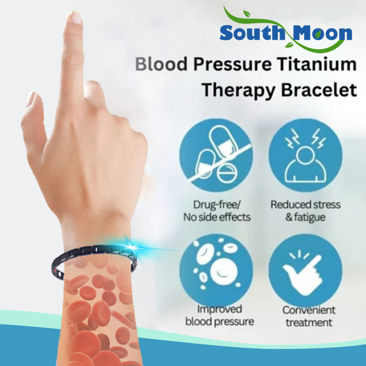 Blood Pressure Titanium Therapy Bracelet, Lightheadedness Relief Body Discomfort Capsule Body Care Bracelet - V.I.P Digital Presence