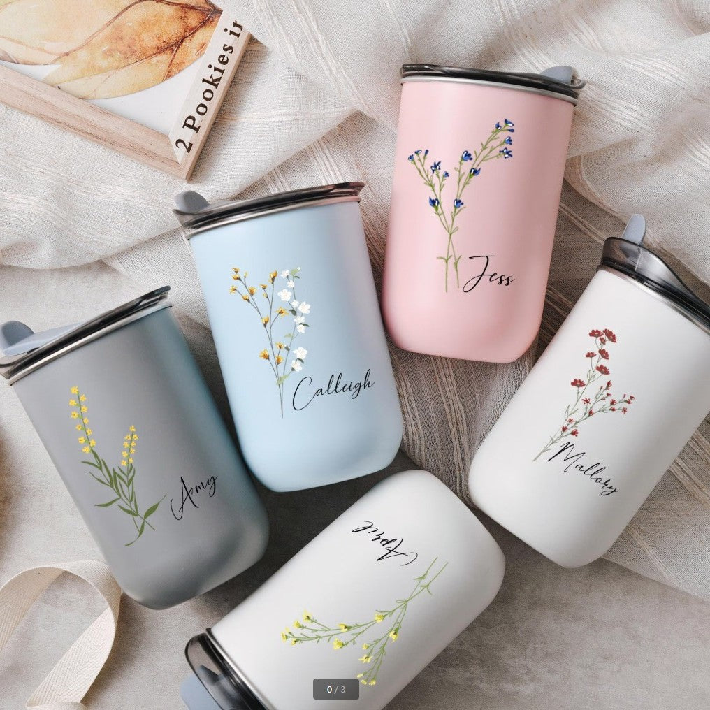 Customized personalized bridesmaid gift with floral cover high-value wine glass - V.I.P Digital Presence