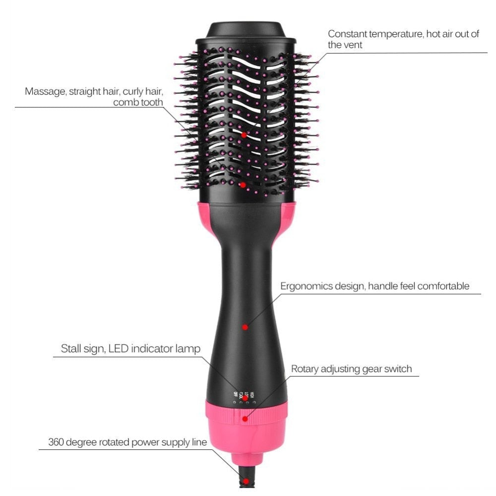 Multifunctional 2 in 1 Hair Dryer Volumizer Rotating Hot Hair Brush - V.I.P Digital Presence