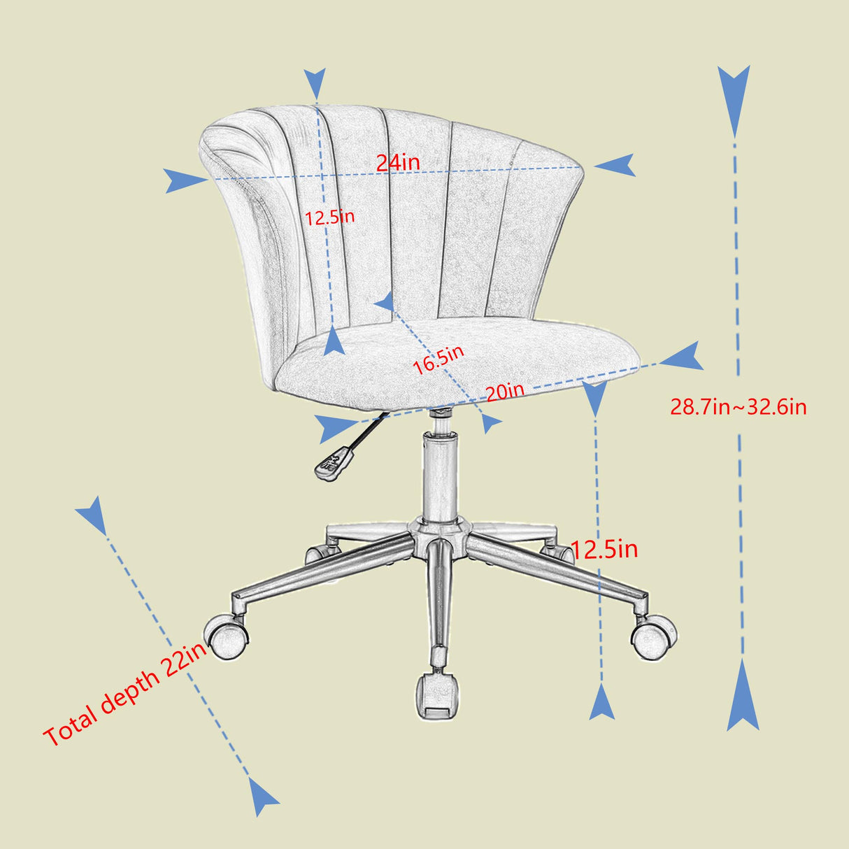 Home Office Chair, Velvet Fabric Swivel Flower Shape Computer Desk Chair for Home Office or Bedroom - V.I.P Digital Presence