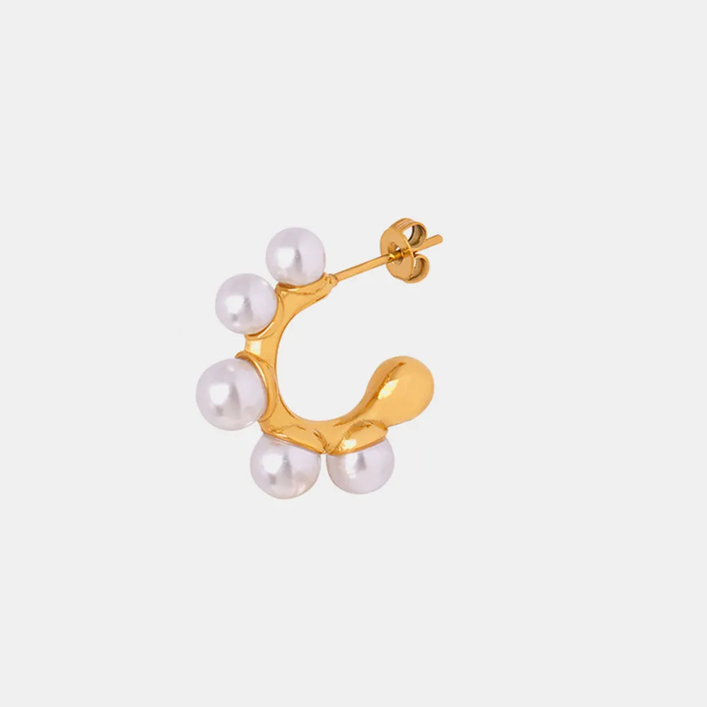 Synthetic Pearl 18K Gold-Plated Earrings - V.I.P Digital Presence